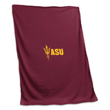 Arizona State Combo Mark Maroon Screened Sweatshirt Blanket - Logo Brands - Flyclothing LLC