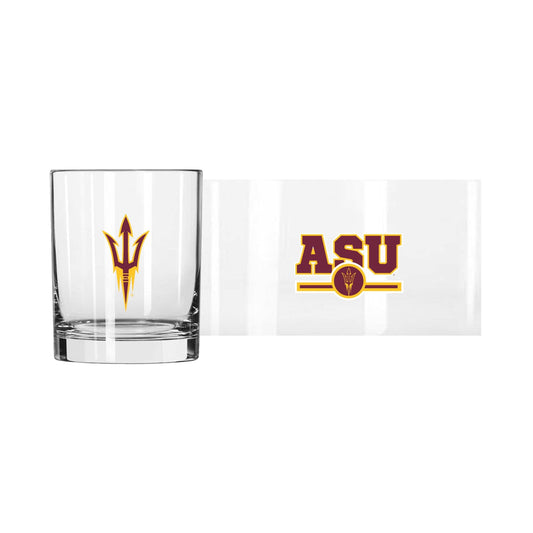 Arizona State 14oz Letterman Rocks Glass - Logo Brands - Flyclothing LLC