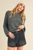 Aemi + Co Mock Neck Long Sleeve Sweater - Trendsi - Flyclothing LLC