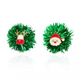 Christmas Asymmetrical Tinsel Ball Earrings - Trendsi - Flyclothing LLC