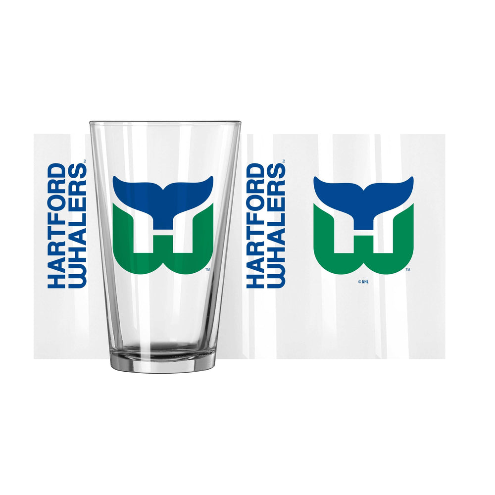 Hartford Whalers Full Color 16oz Gameday Pint Glass - Logo Brands - Flyclothing LLC