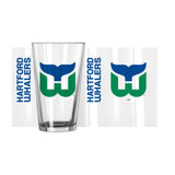 Hartford Whalers Full Color 16oz Gameday Pint Glass - Logo Brands - Flyclothing LLC