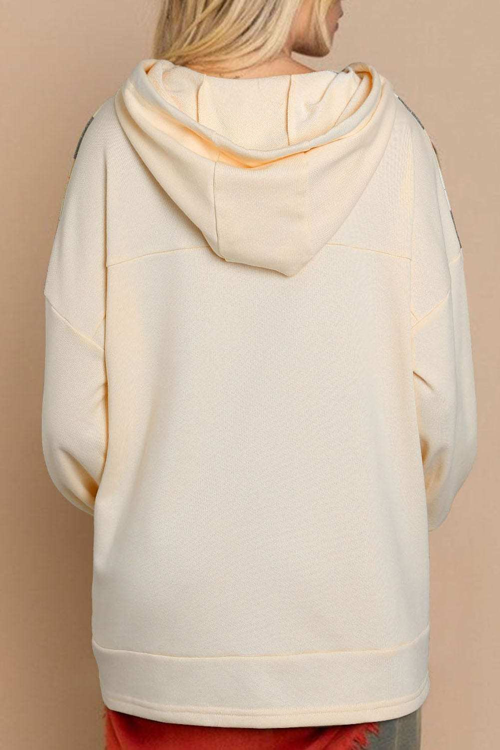 Drawstring Plaid Long Sleeve Hoodie - Trendsi - Flyclothing LLC