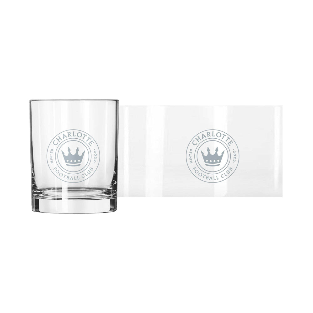 Charlotte FC 14oz Frost Rocks Glass - Logo Brands - Flyclothing LLC
