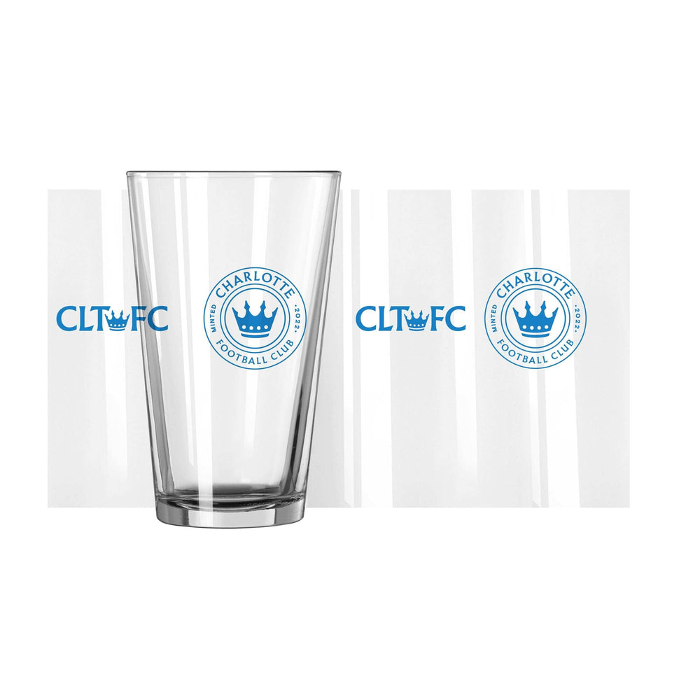 Charlotte FC 16oz Horizontal Secondary Gameday Pint Glass - Logo Brands - Flyclothing LLC