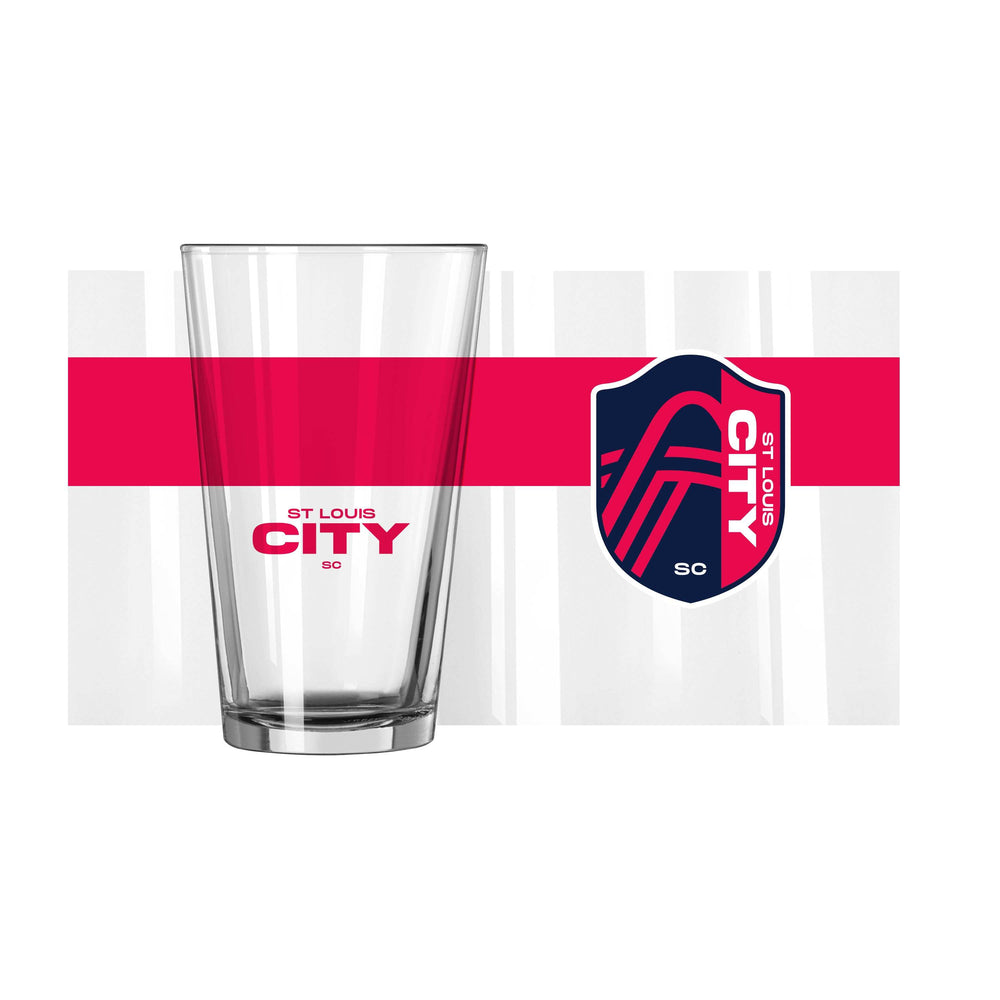 St Louis City SC 16oz Colorblock Pint Glass - Logo Brands - Flyclothing LLC