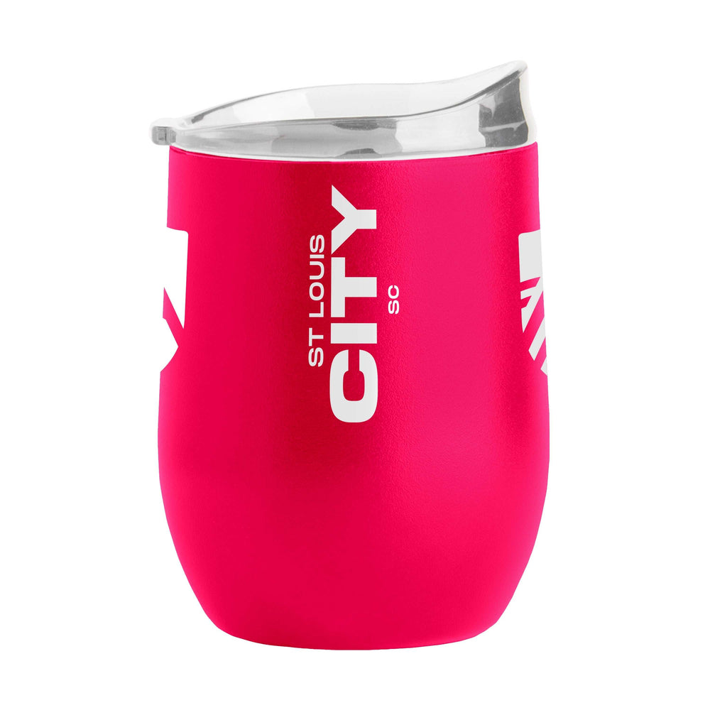 St Louis City SC Rose Red 16oz Gameday Powder Coat Curved Bev - Logo Brands - Flyclothing LLC