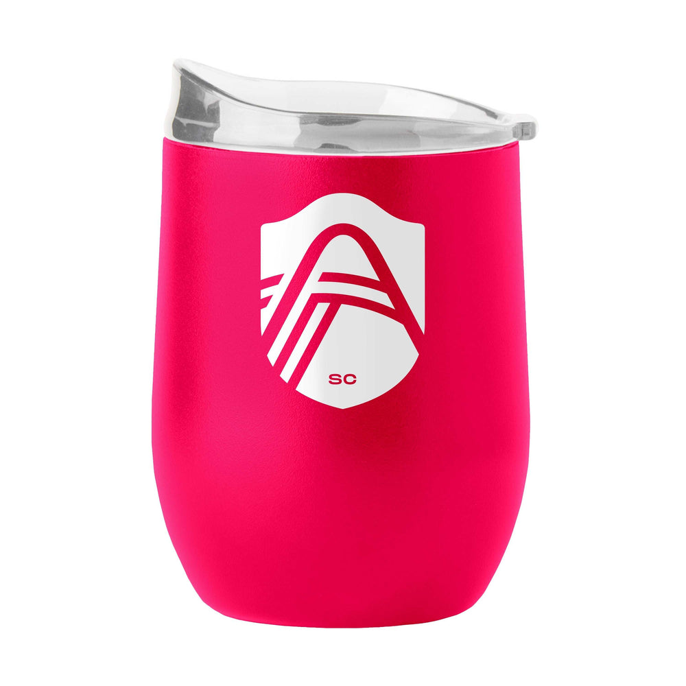 St Louis City SC Rose Red 16oz Gameday Powder Coat Curved Bev - Logo Brands - Flyclothing LLC