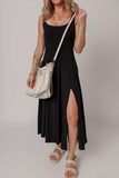 Side Slit Scoop Neck Wide Strap Dress - Trendsi - Flyclothing LLC