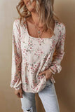 Printed Square Neck Long Sleeve Blouse - Trendsi - Flyclothing LLC