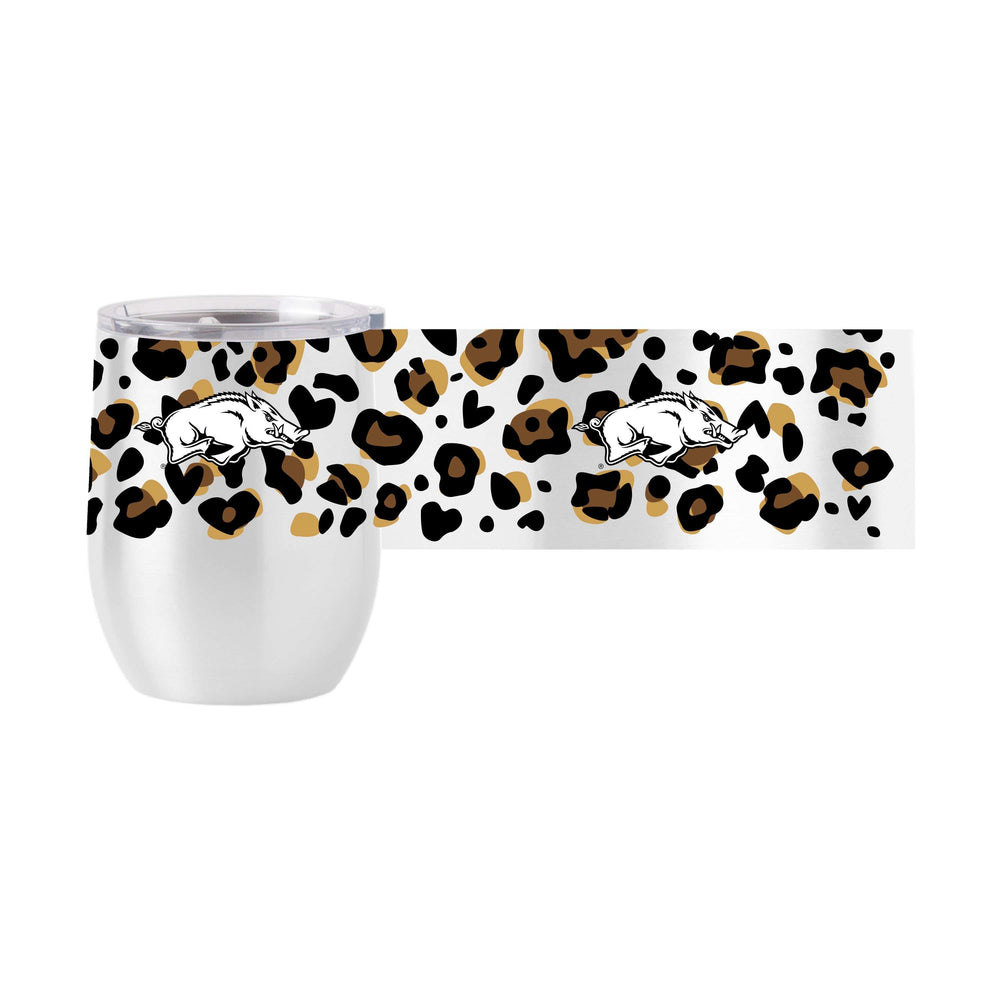 Arkansas 16oz Neutral Leopard Stainless Curved Beverage - Logo Brands - Flyclothing LLC