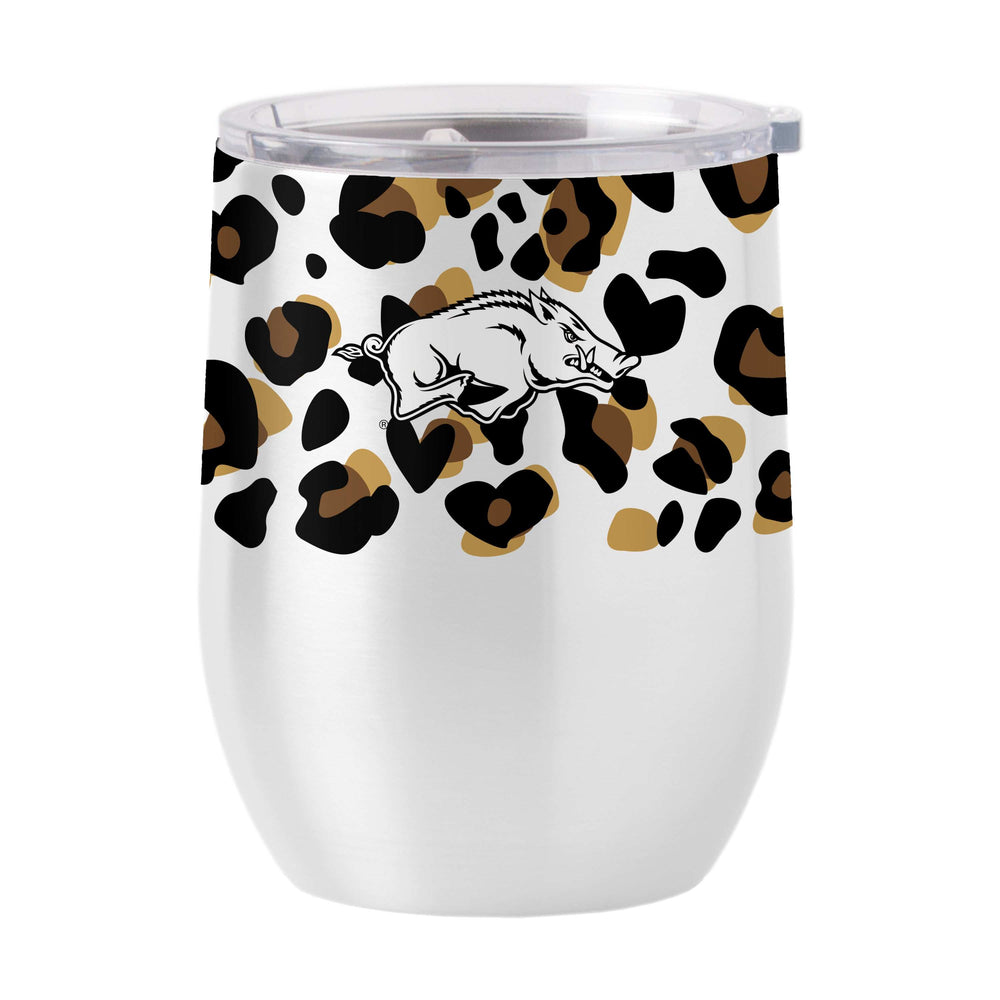 Arkansas 16oz Neutral Leopard Stainless Curved Beverage - Logo Brands - Flyclothing LLC