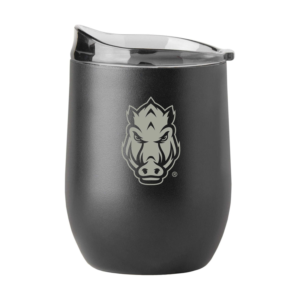 Arkansas GunMetal 16oz Black Powder Curved Beverage - Logo Brands - Flyclothing LLC