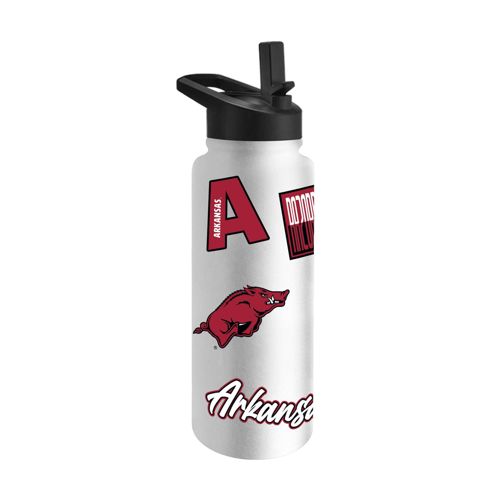 Arkansas 34oz White Dreamweave Quencher Bottle - Logo Brands - Flyclothing LLC