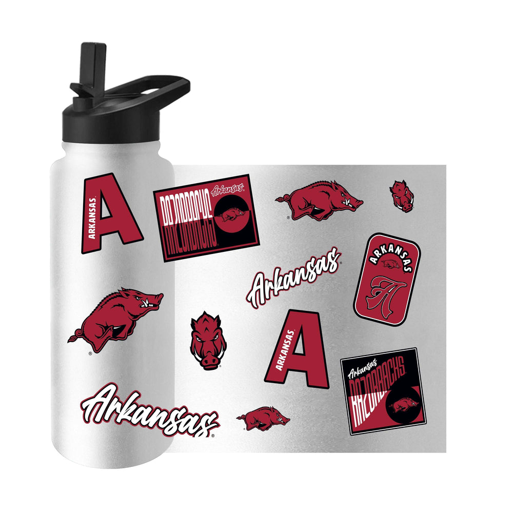 Arkansas 34oz White Dreamweave Quencher Bottle - Logo Brands - Flyclothing LLC