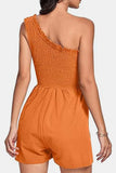 Smocked Single Shoulder Romper - Trendsi - Flyclothing LLC