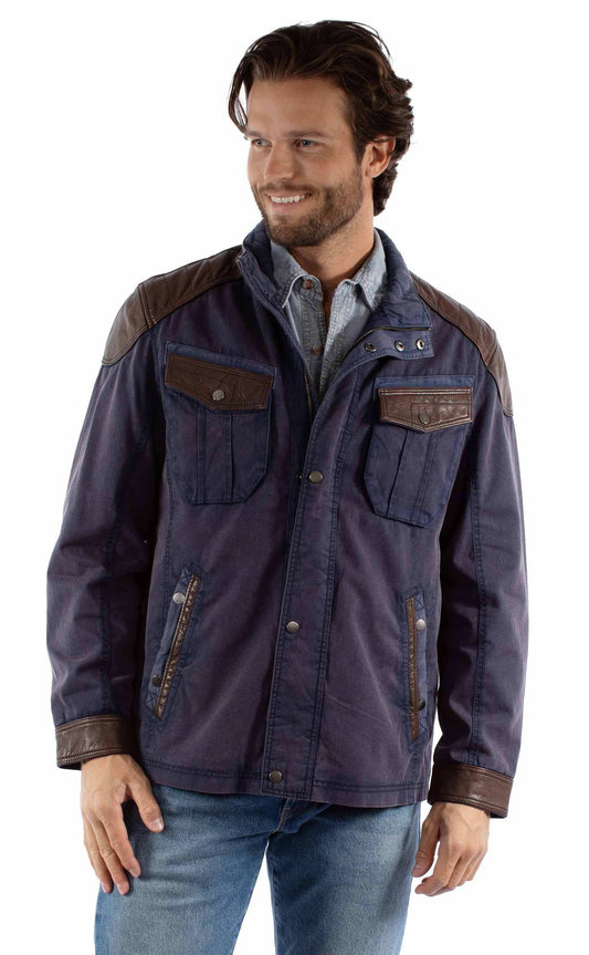 Scully Leather Leatherwear Mens Men's Jacket W/Canvas - Scully Leather - Flyclothing LLC
