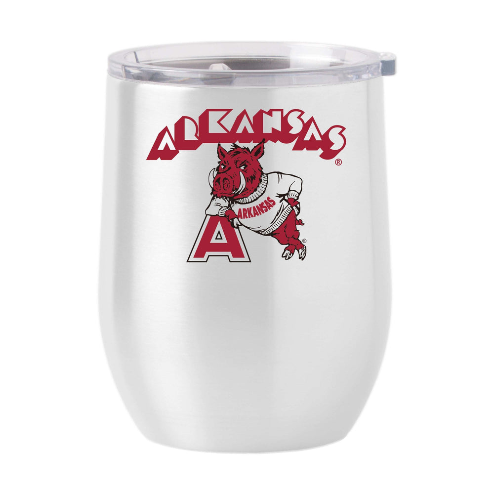 Arkansas 16oz Arcade Stainless Curved Beverage - Logo Brands - Flyclothing LLC
