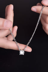 2 Carat Moissanite 925 Sterling Silver Pendant Necklace
