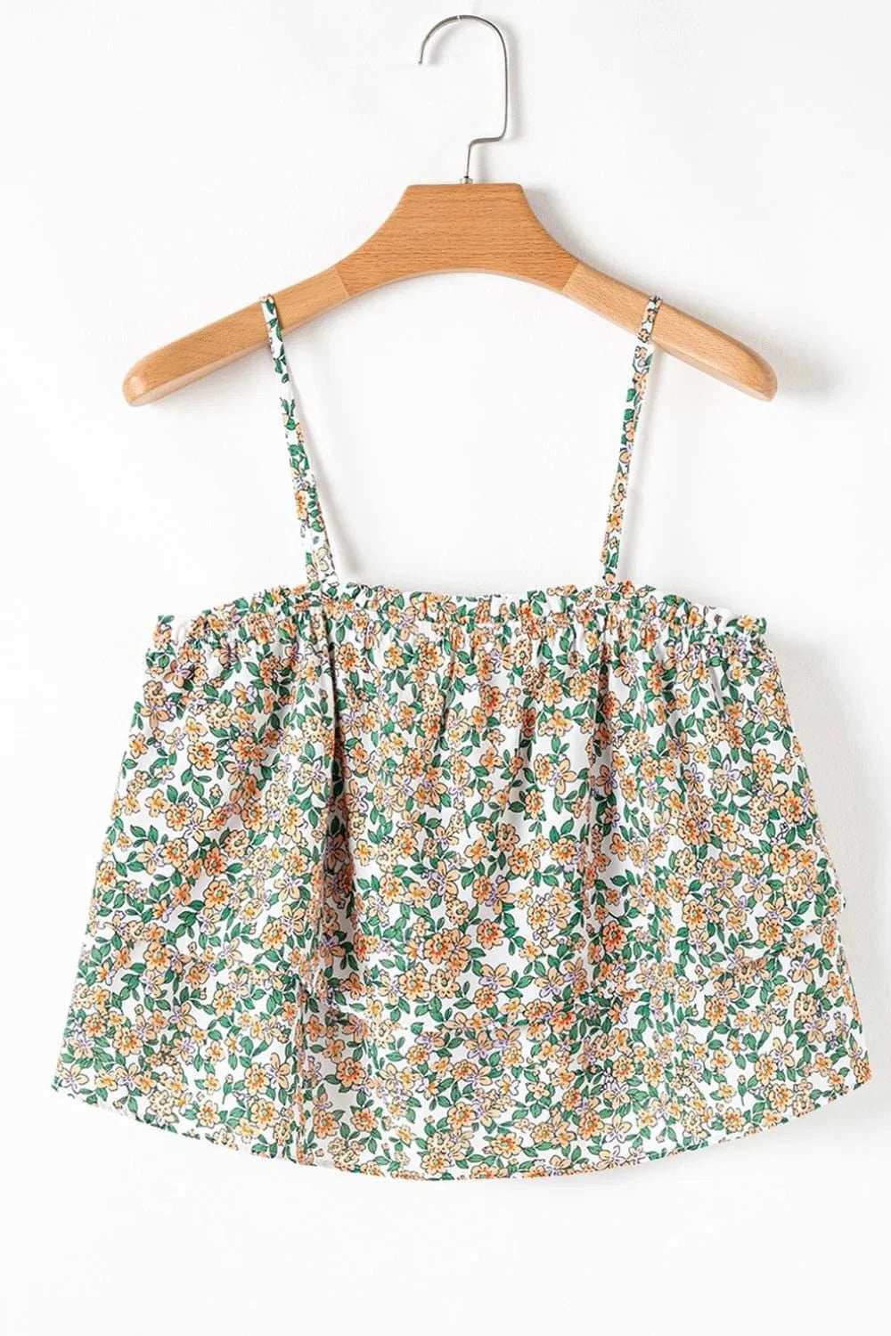 Floral Spaghetti Strap Ruffled Cami - Trendsi - Flyclothing LLC