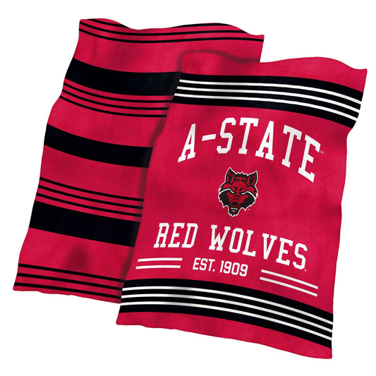 Arkansas State Colorblock Plush Blanket - Logo Brands - Flyclothing LLC