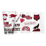 Arkansas State 16oz Native Pint Glass - Logo Brands - Flyclothing LLC
