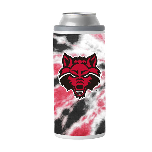 Arkansas State 12oz Tie Dye Slim Can Coolie - Logo Brands - Flyclothing LLC