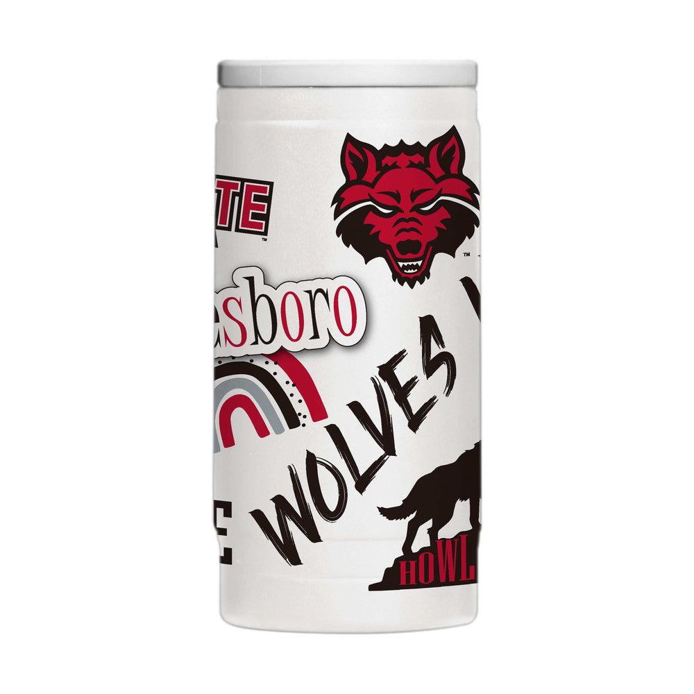 Arkansas State 12oz Native Powdercoat SlimCan Coolie - Logo Brands - Flyclothing LLC