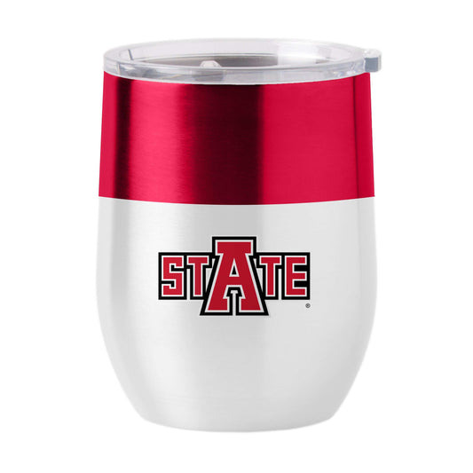 Arkansas State 16oz Colorblock Stainless Curved Beverage - Logo Brands - Flyclothing LLC