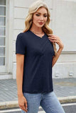 Round Neck Short Sleeve T-Shirt - Trendsi - Flyclothing LLC