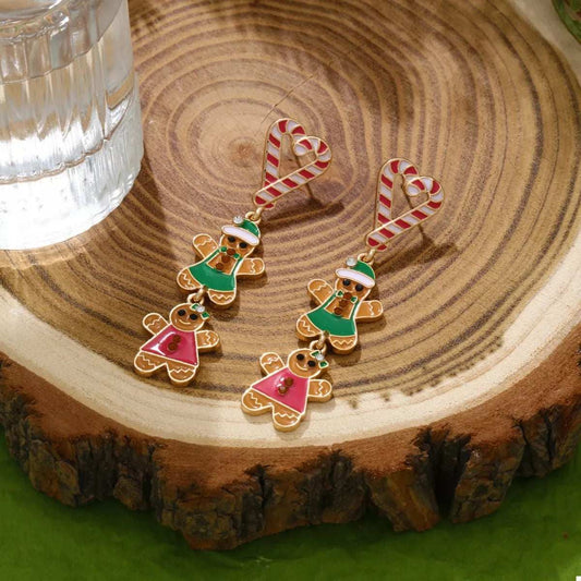 Christmas Gingerbread Man Dangle Earrings - Trendsi - Flyclothing LLC