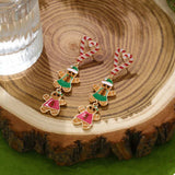 Christmas Gingerbread Man Dangle Earrings - Trendsi - Flyclothing LLC