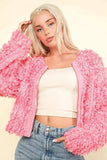 VERY J Shaggy Yarn Knit Zip Up Jacket - Trendsi - Flyclothing LLC