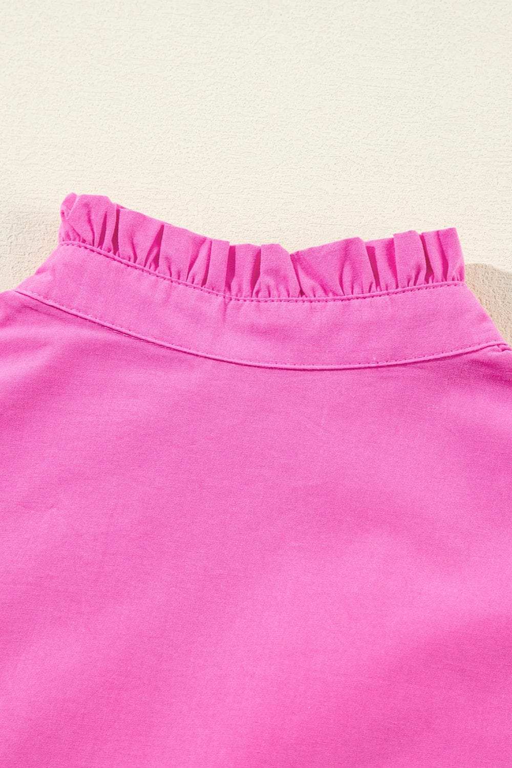 Ruffled Notched Cap Sleeve Mini Dress - Trendsi - Flyclothing LLC