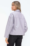 How Dare U Drawstring Hem PU Leather Zip Up Jacket - Trendsi - Flyclothing LLC