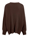 Round Neck Long Sleeve Sweater - Trendsi - Flyclothing LLC