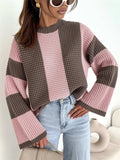 Color Block Long Sleeve Sweater - Trendsi - Flyclothing LLC