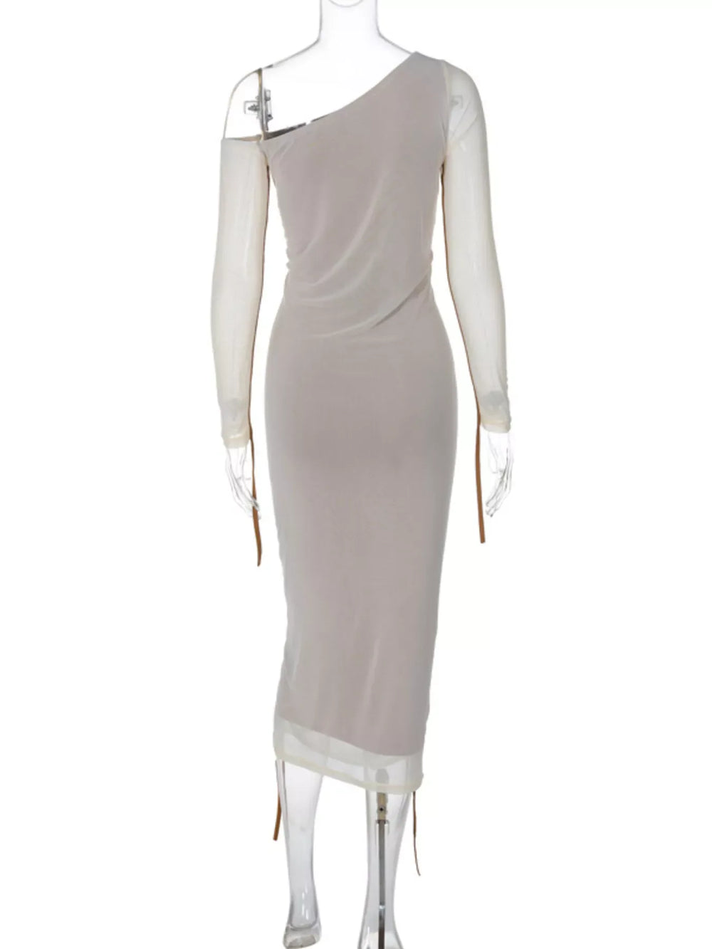 One-Shoulder Ruched Bodycon Midi Dress - Trendsi - Flyclothing LLC
