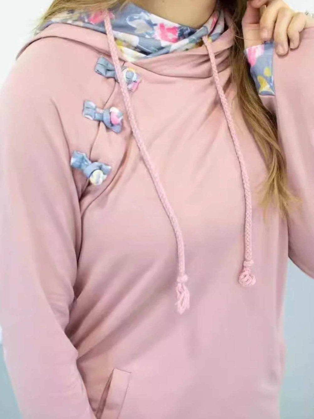 Full Size Drawstring Long Sleeve Printed Hoodie - Trendsi - Flyclothing LLC