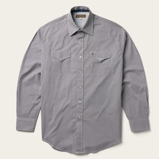 Stetson Grey Geo Print Western Shirt - Stetson - Flyclothing LLC