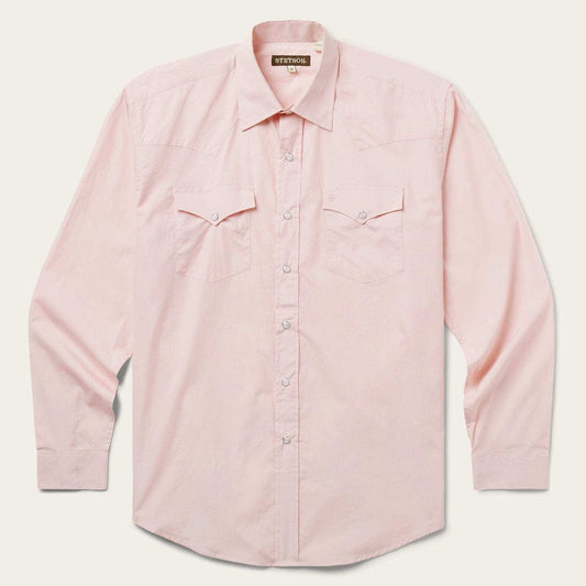 Stetson Pink End-On-End Western Shirt - Stetson - Flyclothing LLC