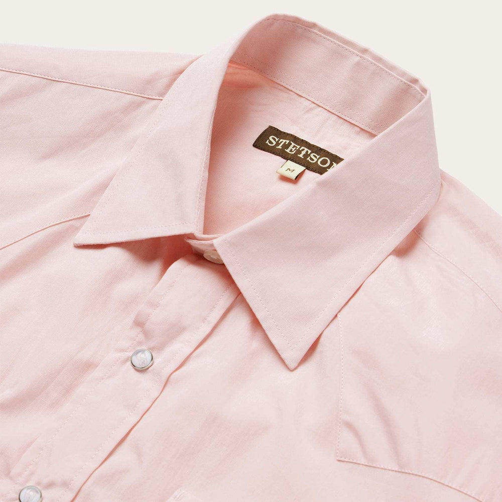 Stetson Pink End-On-End Western Shirt - Stetson - Flyclothing LLC