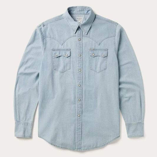 Stetson Light Blue Denim Western Shirt - Stetson - Flyclothing LLC