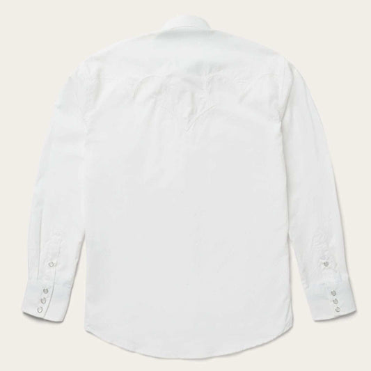 Stetson Classic Solid Snap Poplin Shirt In Optic White - Stetson - Flyclothing LLC