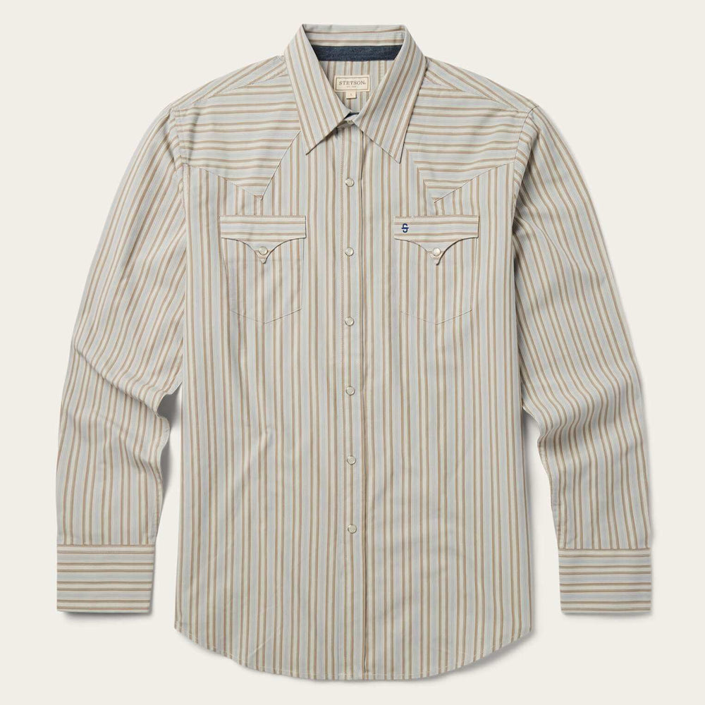 Stetson Ticking Stripe Western Shirt - Stetson - Flyclothing LLC