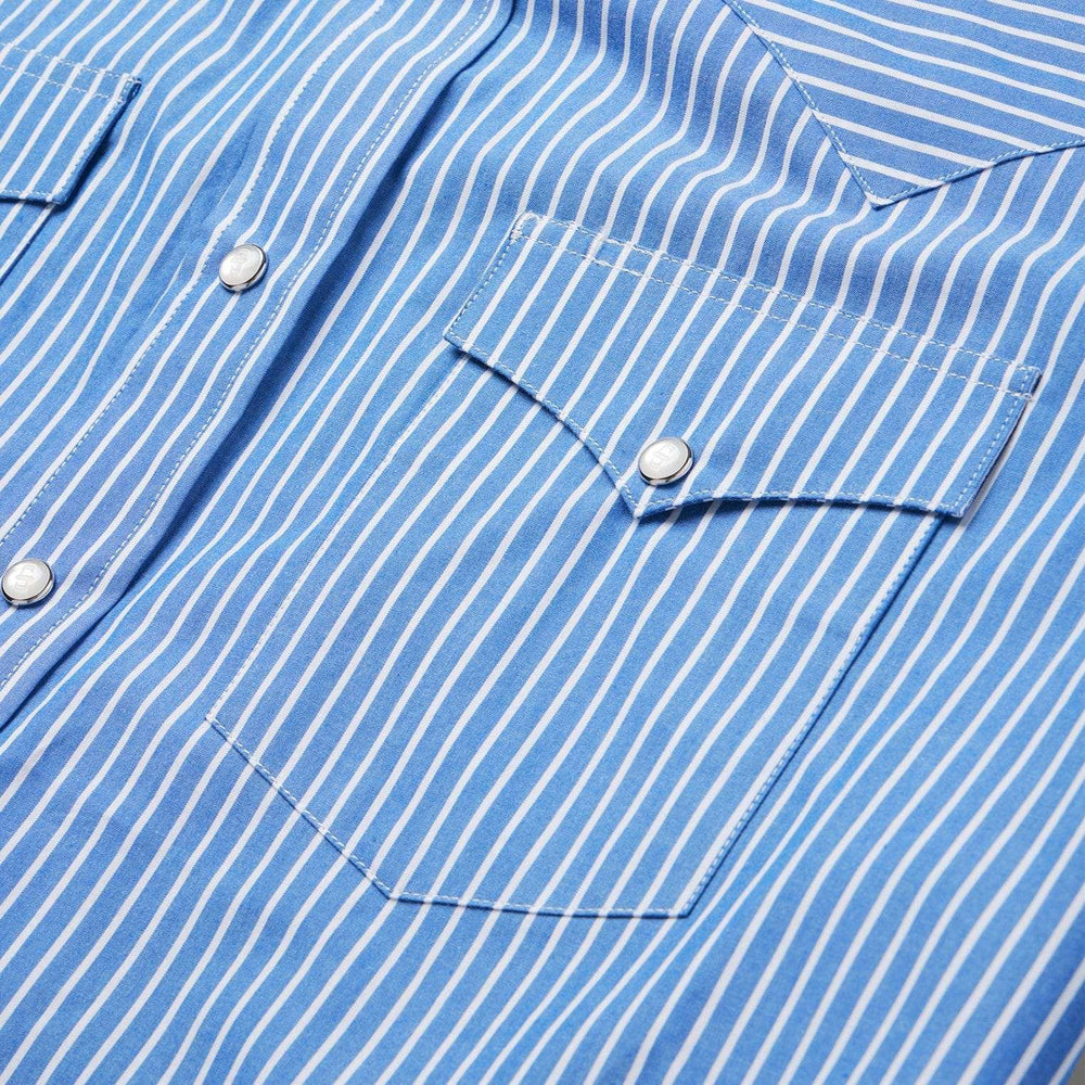 Stetson Blue Western Stripe Shirt - Stetson - Flyclothing LLC