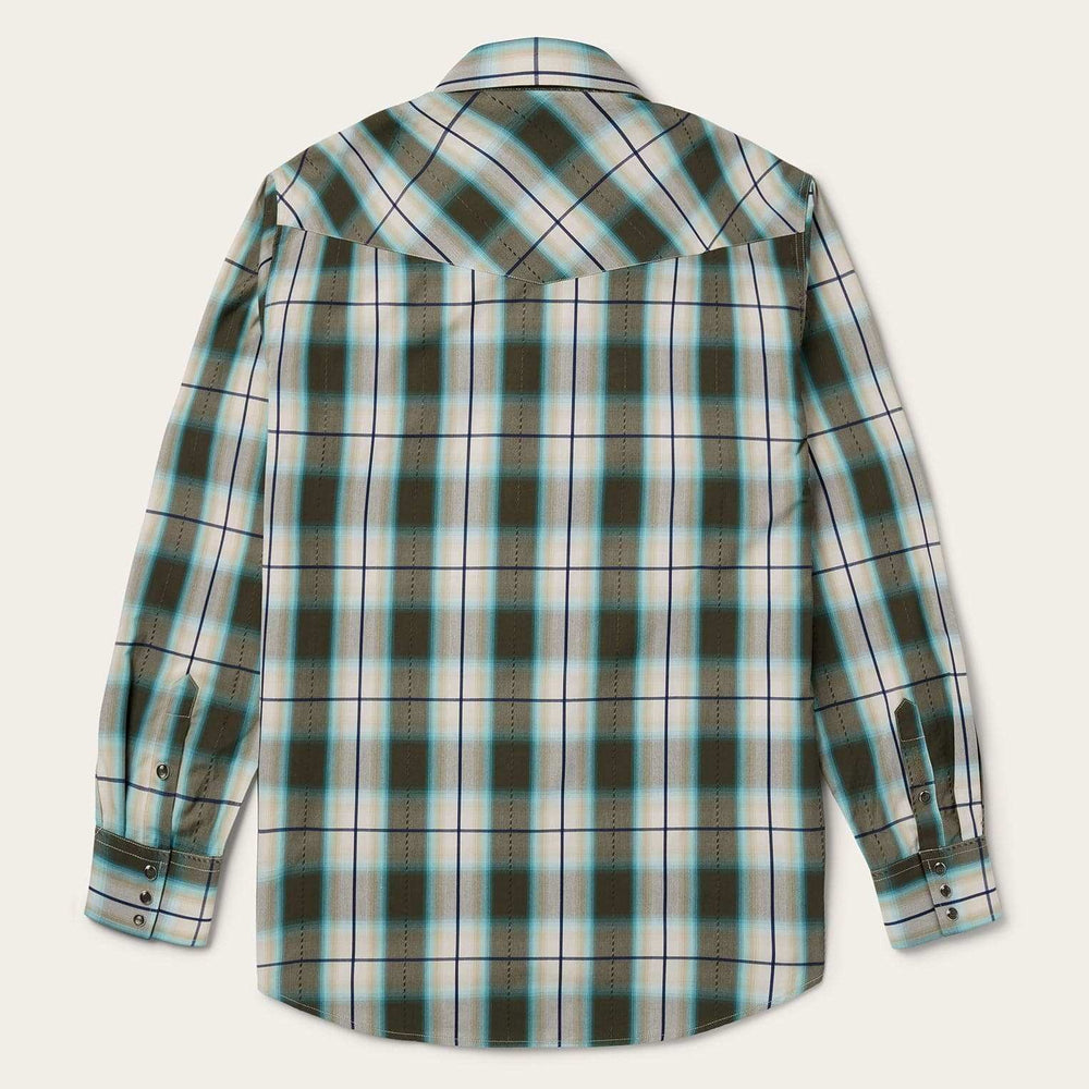 Stetson Olive Ombre Plaid Western Shirt - Stetson - Flyclothing LLC