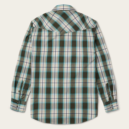 Stetson Olive Ombre Plaid Western Shirt - Stetson - Flyclothing LLC