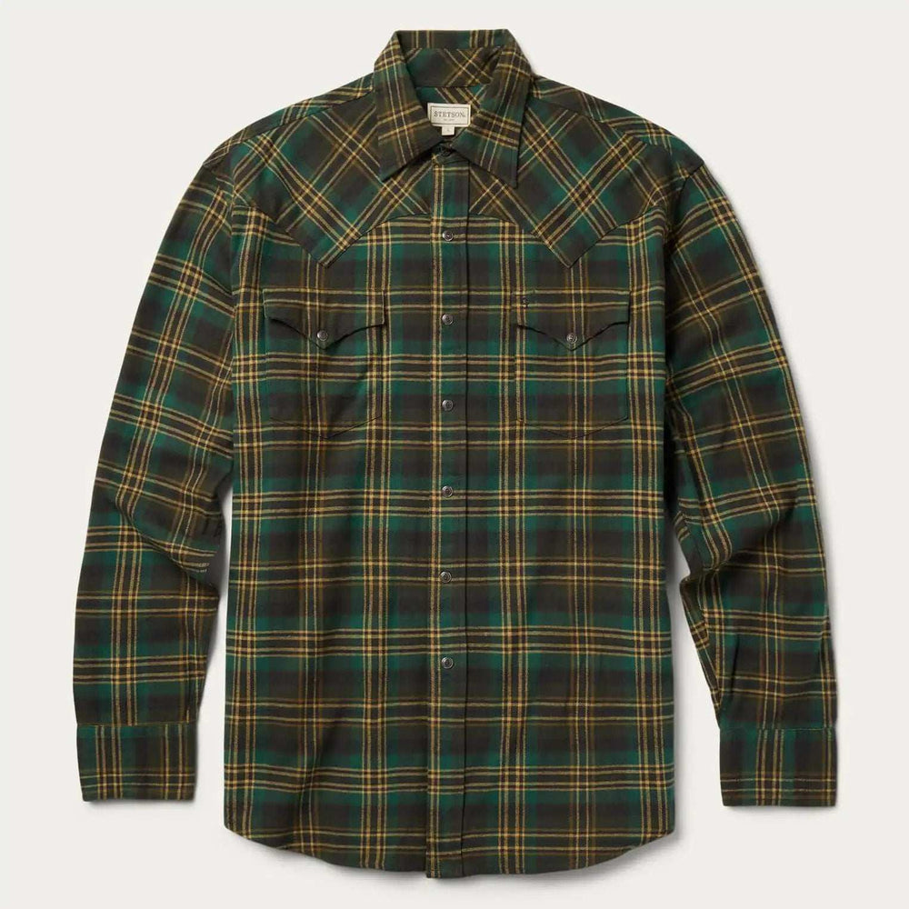 Stetson Brushed Flannel Western Shirt - Stetson - Flyclothing LLC