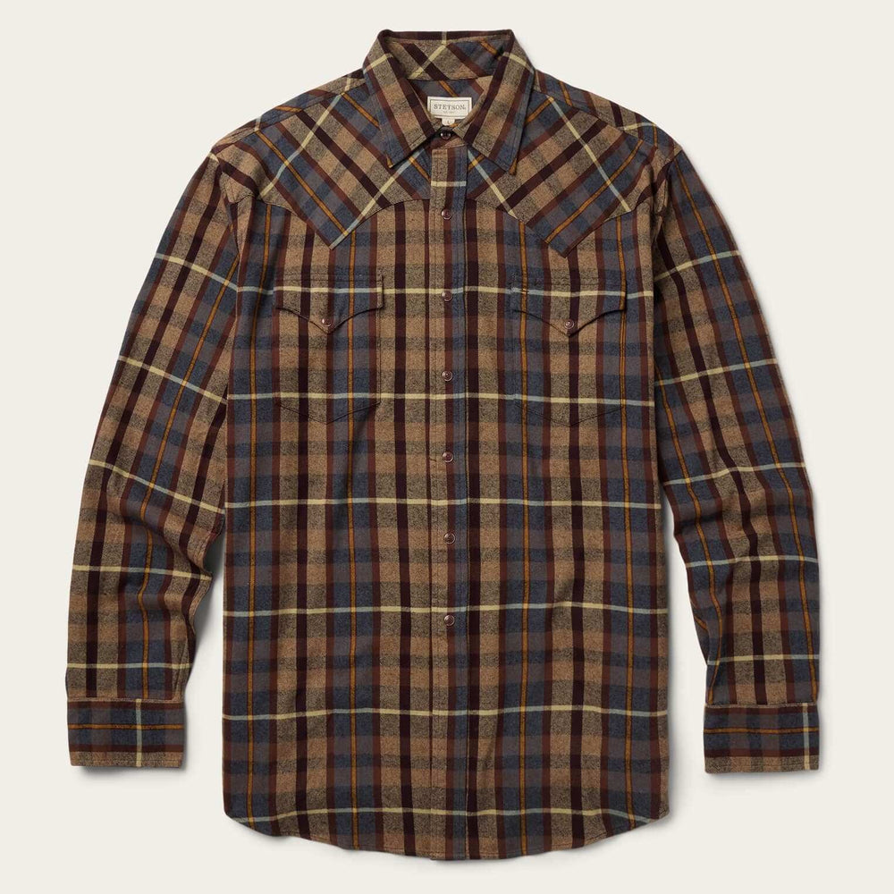 Stetson Brushed Flannel Western Shirt - Stetson - Flyclothing LLC